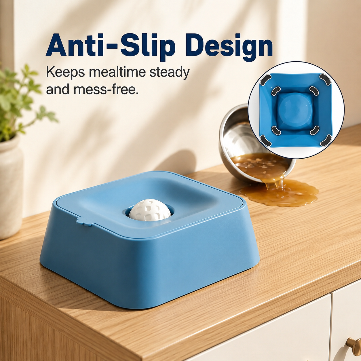 Slow Feeder Lick Bowl for Dogs & Cats - NonSlip Pet Feeding Bowl for Liquid Treats, Yogurt& Wet Food