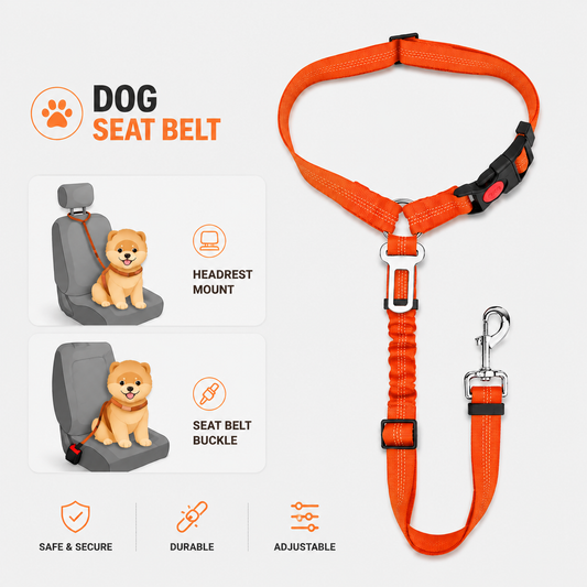 SafeRide™ Shock-Absorbing Dog Seat Belt
