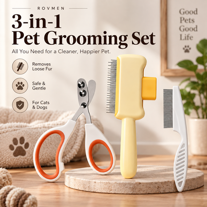 FurFlow™ Self-Clean Grooming Brush